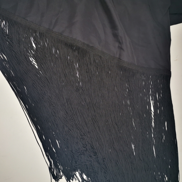 CAMI NYC The Fringe Dress Women Black Silk Midi Dress Small NWT Lined Sexy Party - Picture 7 of 10